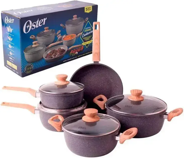 10. Jogo de Panelas Marble Edition 5 Peças - Oster