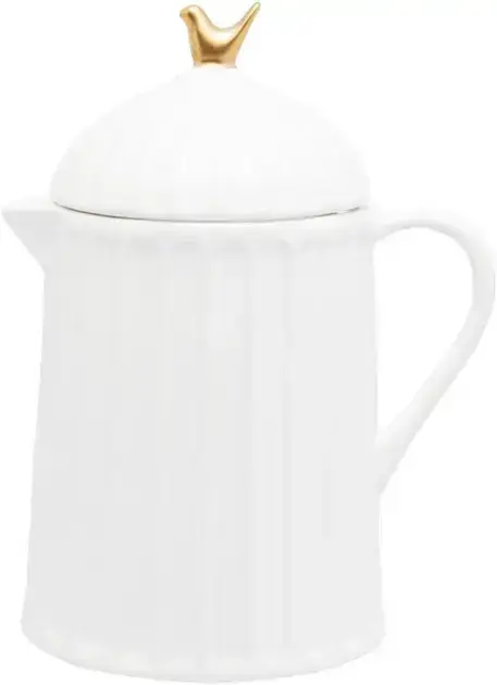 2. Bule de Cerâmica com Tampa Colibri Branco 600ml - WOLFF